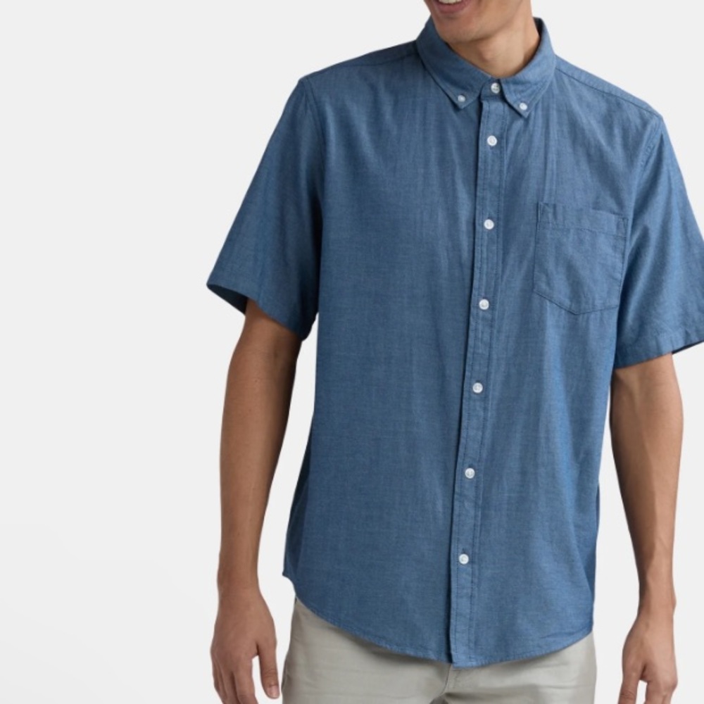 George Blue Casual Classic Fit Button Down Shirt- Medium (38-40) unisex